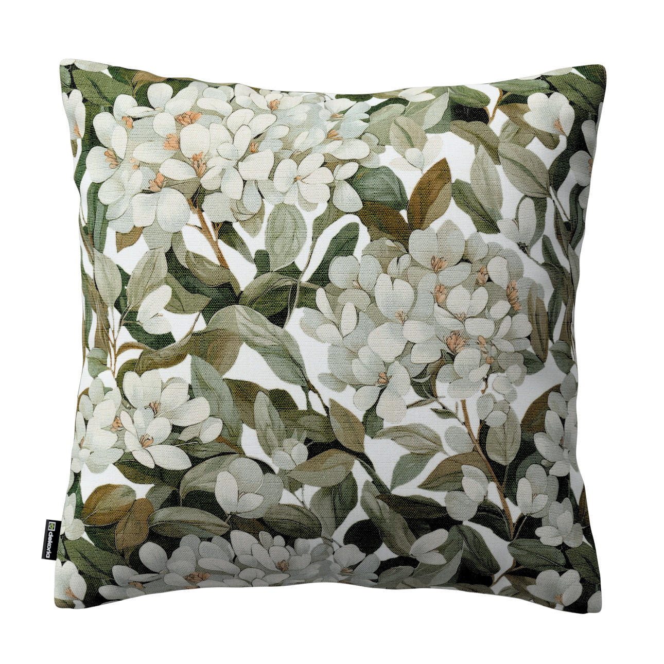 KISSENHÜLLE Botanic weiss- grün, 43x43 cm - Grün, Textil (43/43cm) - Dekoria