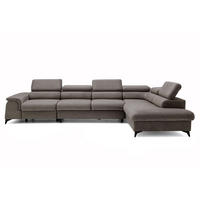 ECKSOFA Plaza Maxi Braun mit Schlaffunktion und Bettkasten 6x verstellbare Kopfstützen - Braun, Textil (203/350cm) - Muffo
