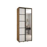 SCHWEBETÜRENSCHRANK 235,2/110/45 2-türig - Schwarz/Eiche Artisan, Holz/Metall (110/235/45cm) - Abiks Möbel