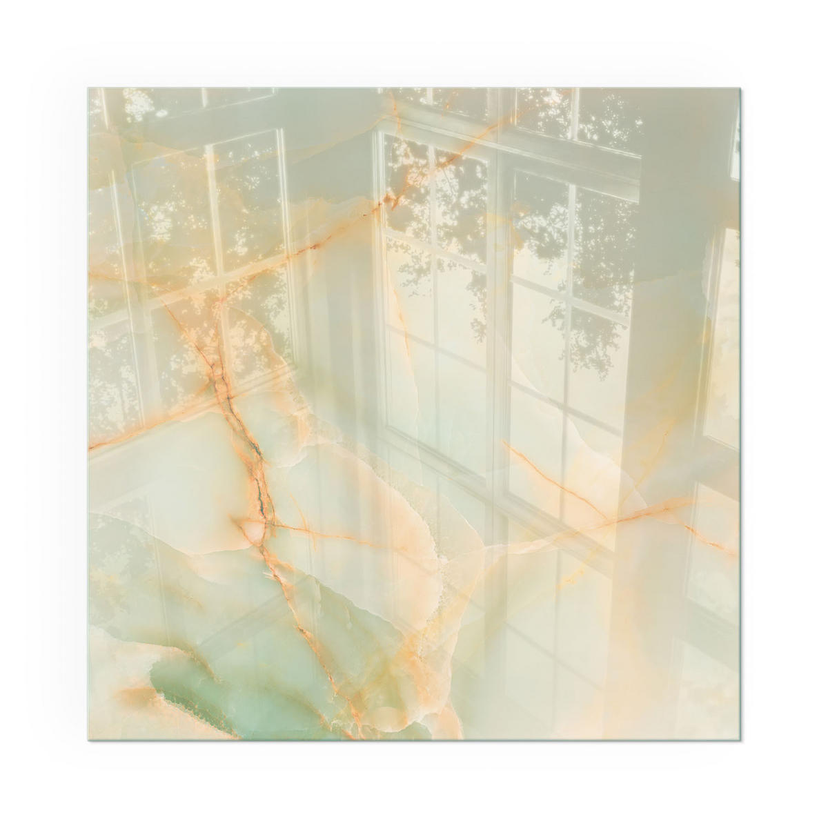 GLASPLATTE für Kamin 50x50 cm - Türkis, Glas (50/50/0.4cm) - TULUP