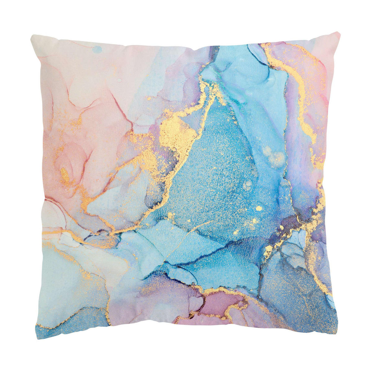 DEKOKISSEN 2er-Set Aquarell Pastell mit Gold Duo 50/50 cm - Türkis, Textil (50/50cm) - Bilderwelten