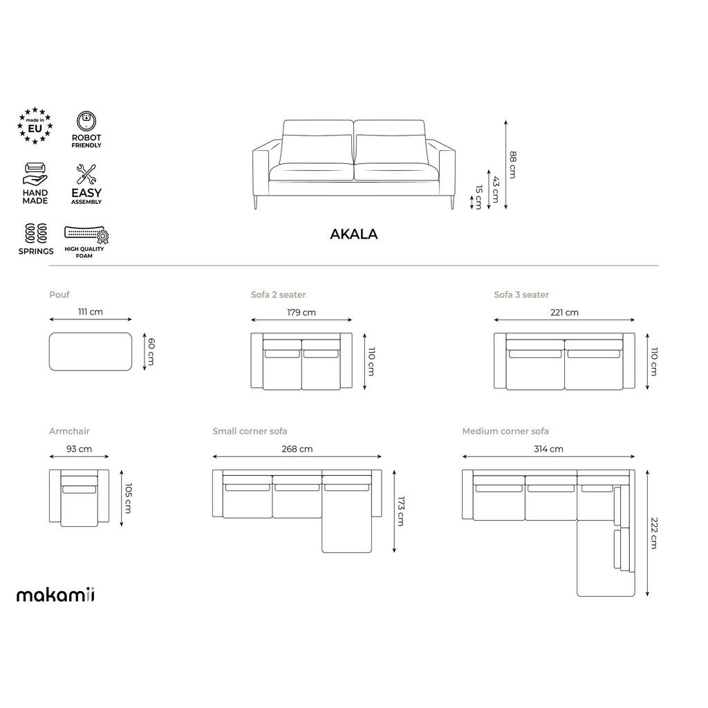 Thumbnail - Makamii Pouf, Olivgrün, Textil, 1-Sitzer, 111x88x60 cm, Hergestellt in Europa, Oeko-Tex®, Wohnzimmer, Sofas & Couches, S...