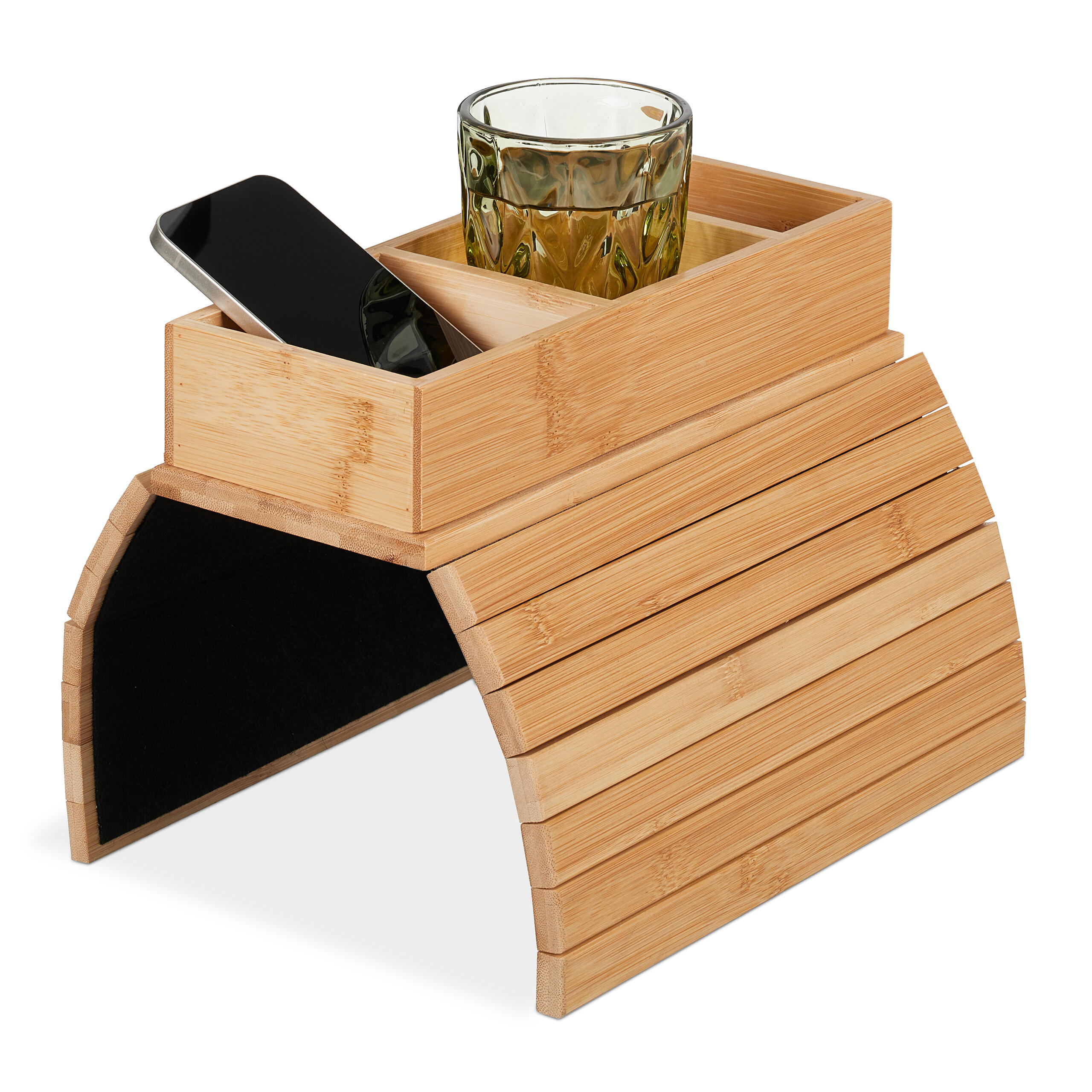 Relaxdays TÁC Přírodní bambus 3 přihrádky 42x28 cm