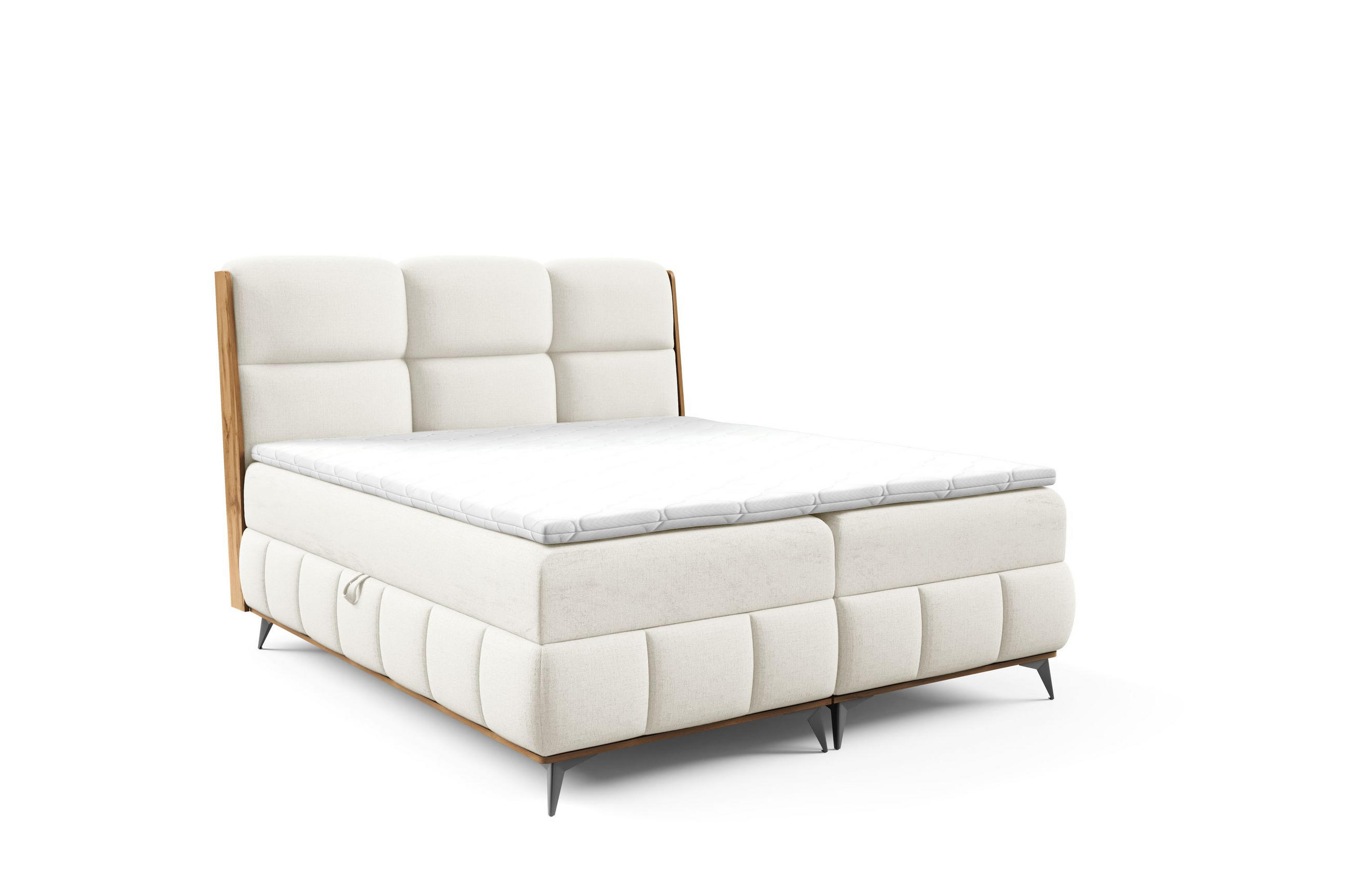 Home Collective BOXSPRINGOVÁ POSTEĽ s úložným priestorom a topperom 160x200 cm biela