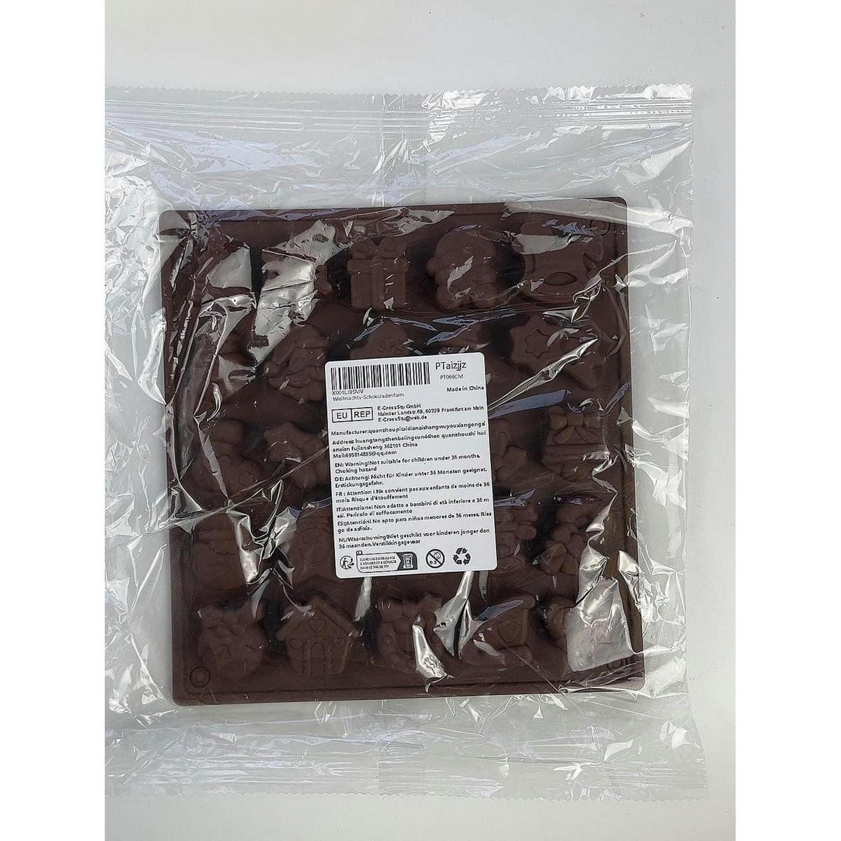 SCHOKOLADENFORM Weihnachten Silikon 25 Mulden Antihaftbeschichtet - Braun, Kunststoff