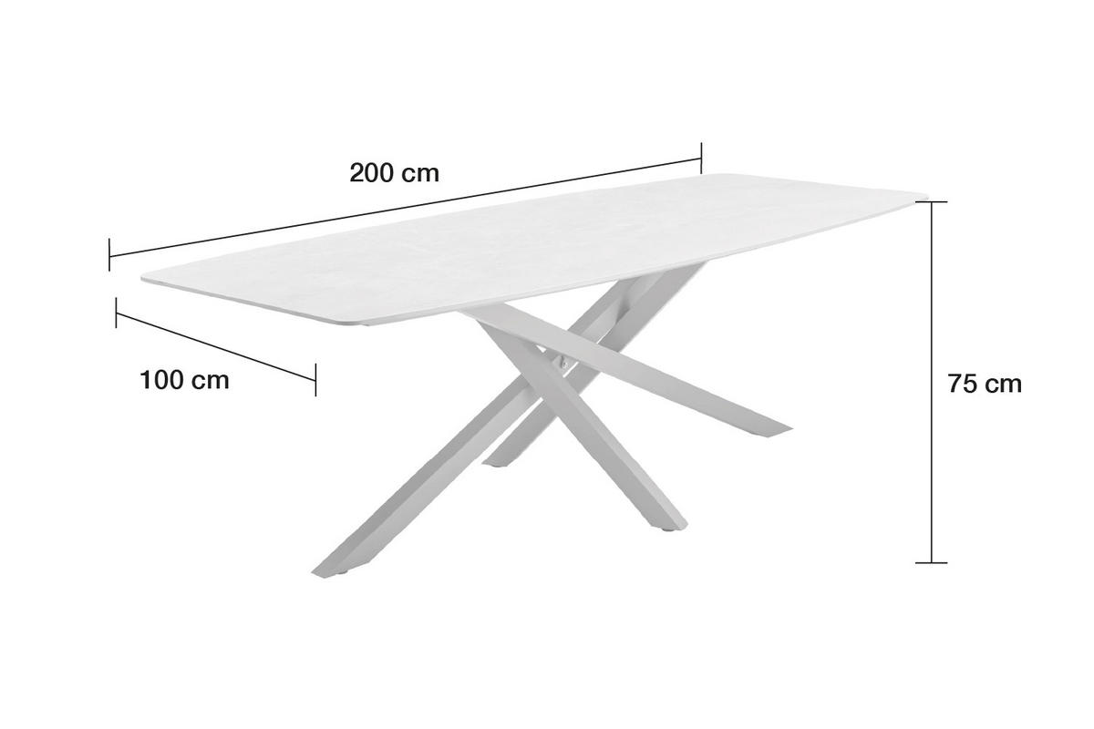 GARTENTISCH Concord 200x100x75cm, Stein, Taupe - Taupe, Stein (100/200/75cm) - dasmöbelwerk