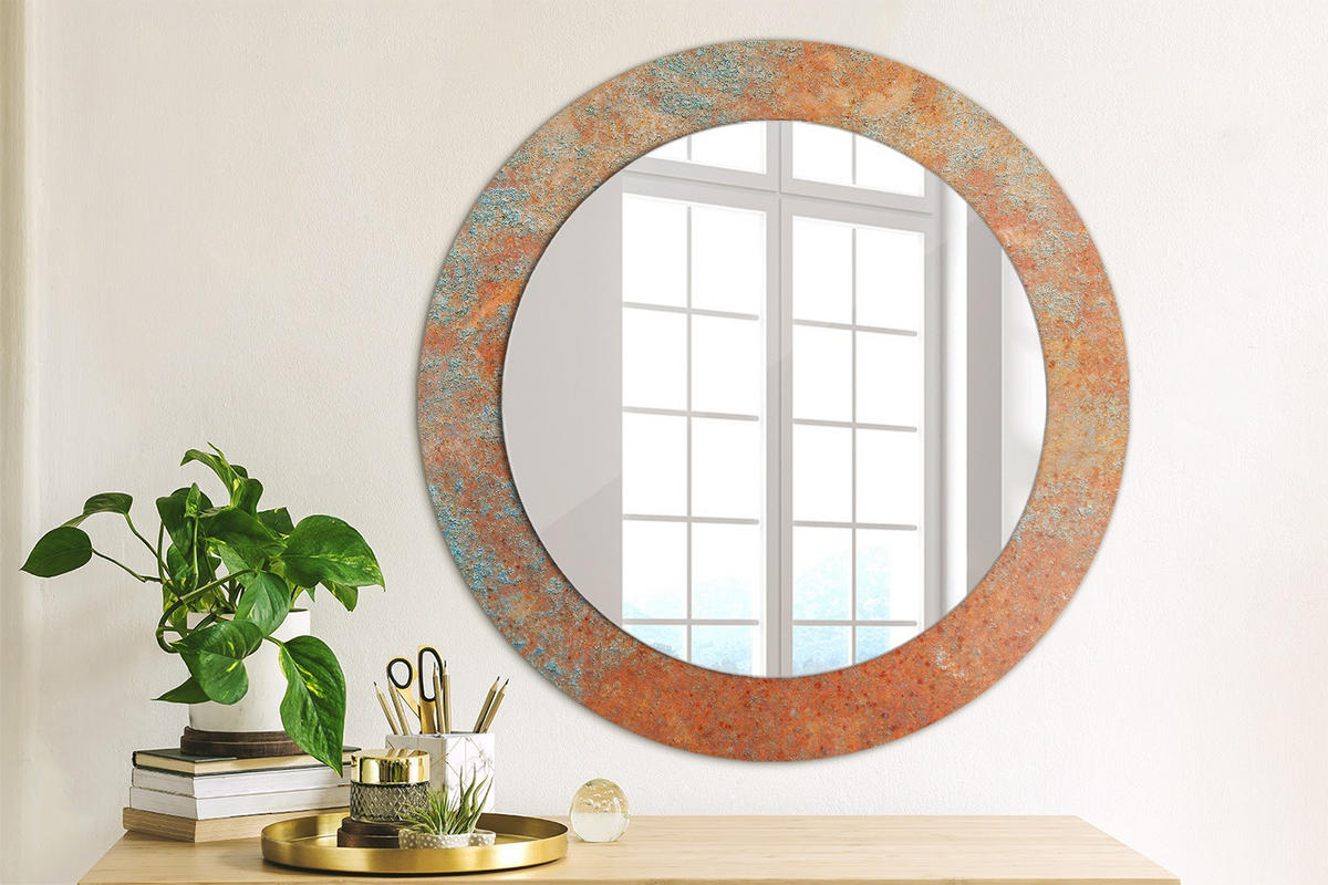 SPIEGEL Ø60 cm Rund mit Aufdruck - Orange, Glas (60/60/0.4cm) - TULUP