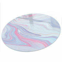 TISCHPLATTE fi100 cm – Pastellwellen - Schwarz, Glas (100/100/0.4cm) - Wallfluent