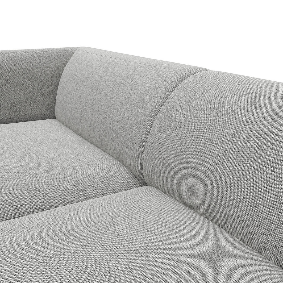 2,5-SITZER ECKSOFA mit Longchair - Hellgrau/Schwarz, Textil/Metall (271/148cm) - home24