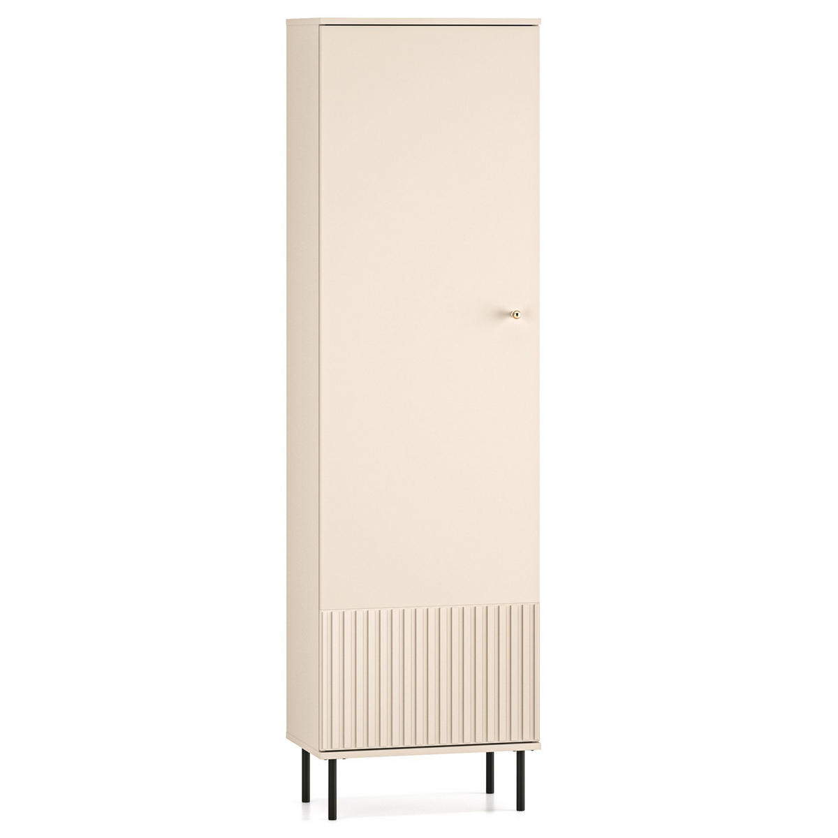 KLEIDERSCHRANK DROMA,Creme - Creme/Schwarz, Holzwerkstoff (55/190/34cm) - KONSIMO®