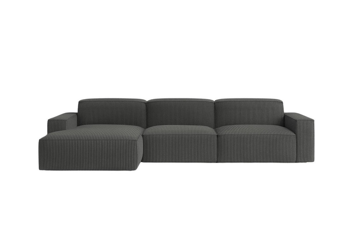 ECKSOFA Cursal L-Form, Stoff Poso, Grau, Links - Grau, Holz (284/166cm) - Kaiser Möbel