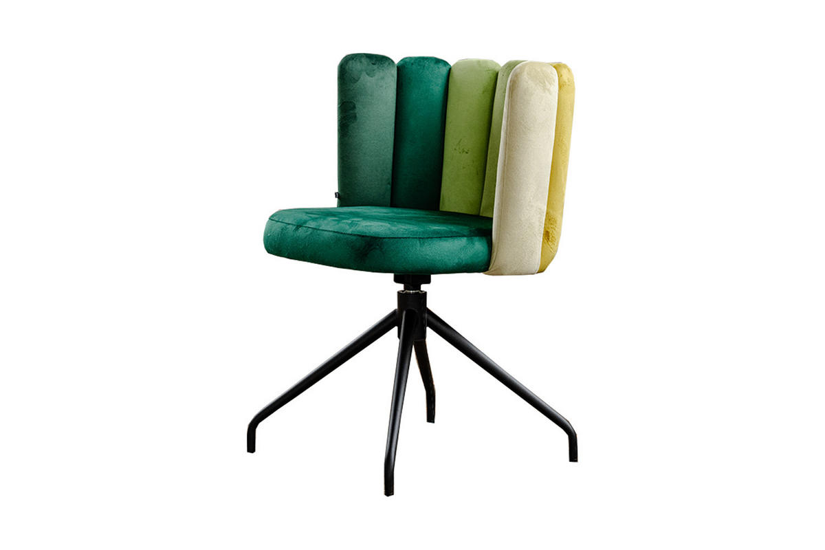 ESSZIMMERSTUHL JADA Grün Velvet Drehbar (360°) - Grün, Kunststoff/Textil (58/79/55cm) - KAWOLA