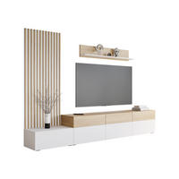 WOHNWAND Narezi II - Eichefarben/Schwarz, Holzwerkstoff/Kunststoff (300/209/40cm) - MIRJAN24