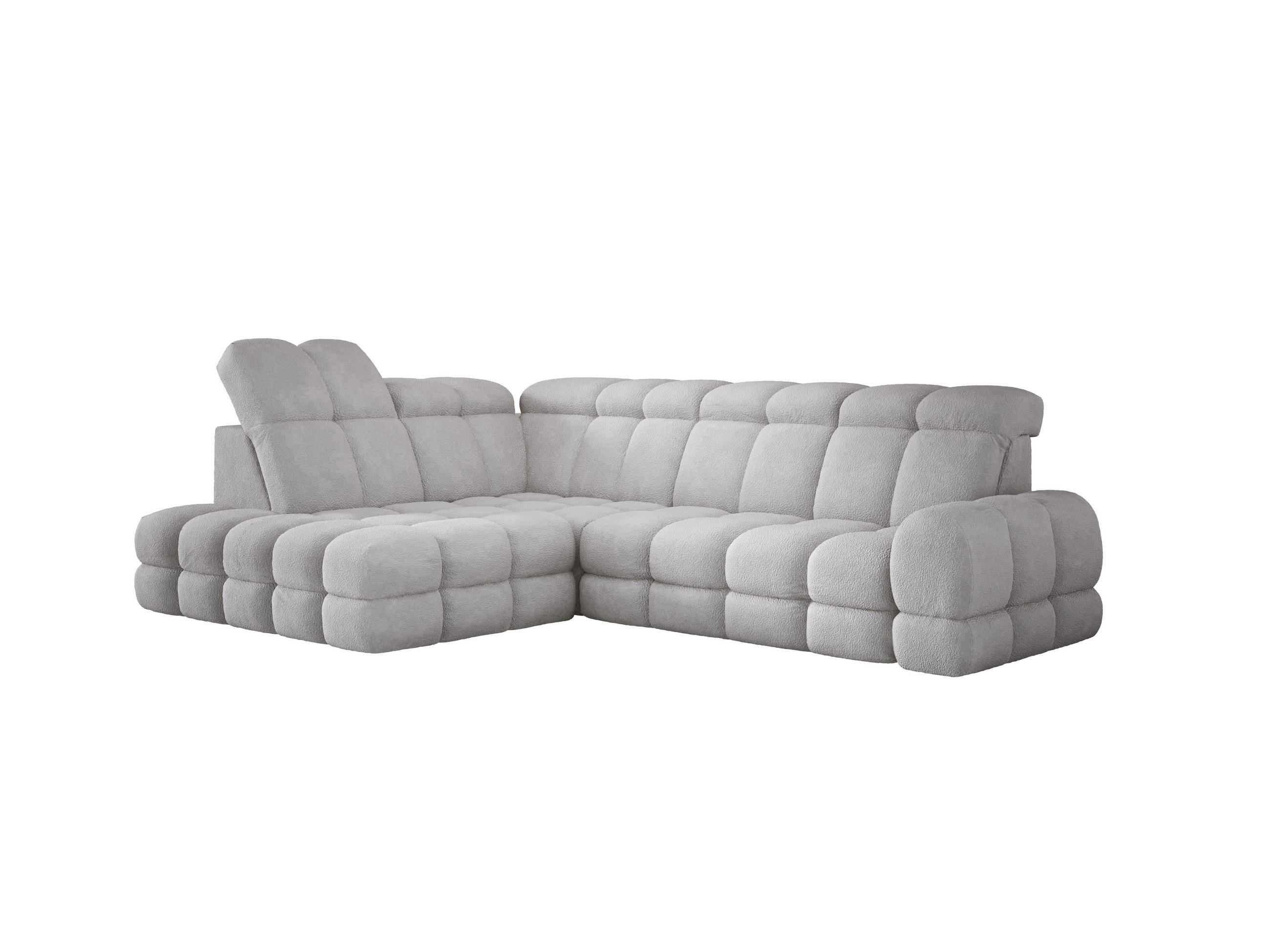 ECKSOFA TOLLO Anthology-stoff L-form 302x217x105 cm grau - Silbereichenfarben, Holz/Textil (302/217cm) - DomoHome