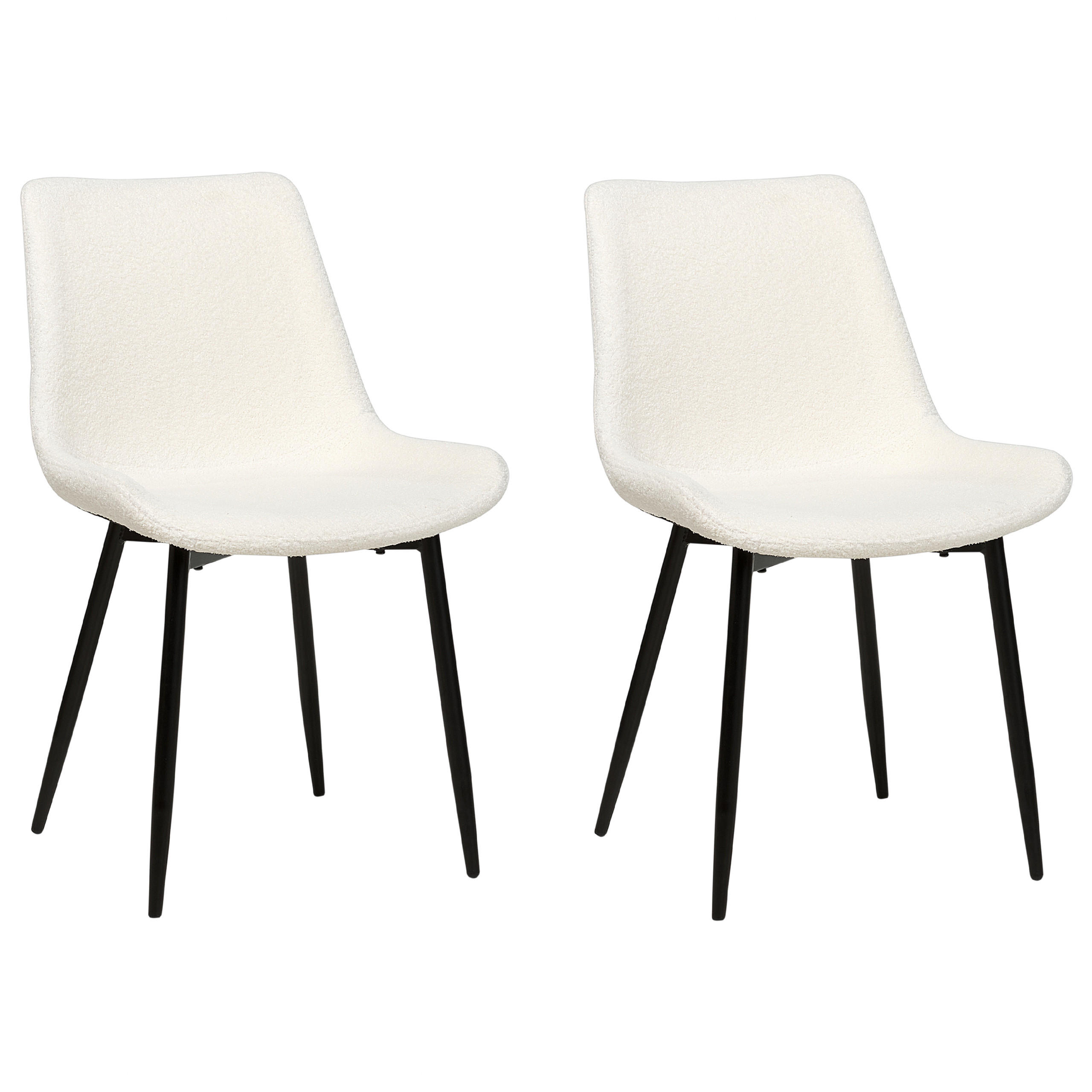 ESSZIMMERSTUHL 2er-Set Polyester Weiß Avilla - Weiß, Textil/Metall (51/82/59cm) - Beliani
