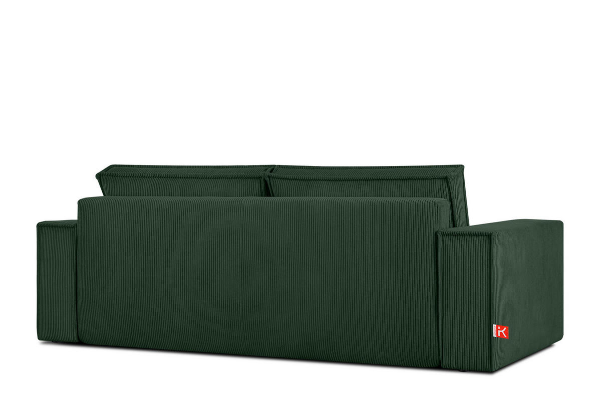 3-SITZER-SCHLAFSOFA NAPI in Pet Friendly Cord-Stoff, dunkelgrün - Dunkelgrün/Schwarz, Textil (244/89/101cm) - KONSIMO®