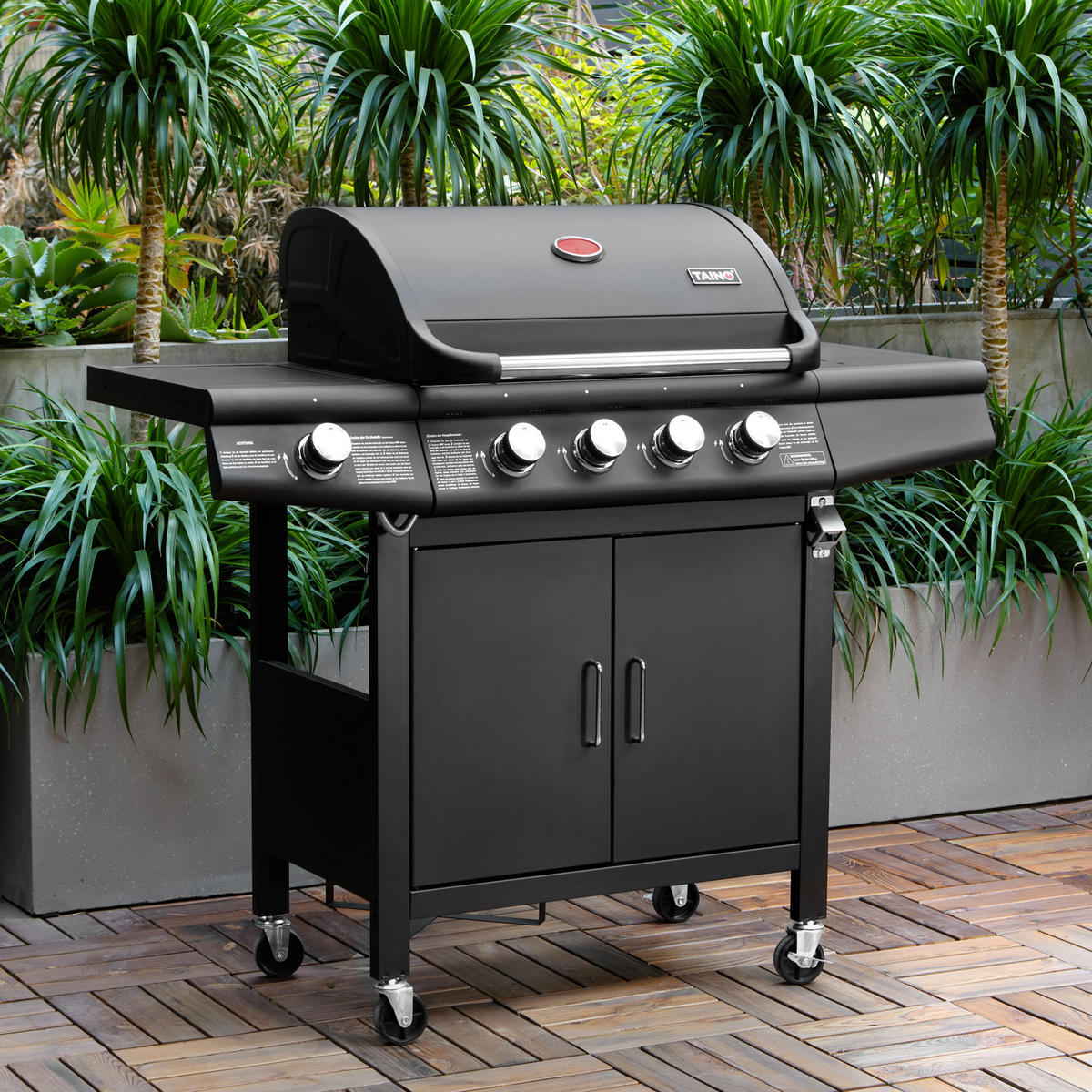 GASGRILL RED 4+1 - Schwarz, Metall (135/114/54cm) - TAINO