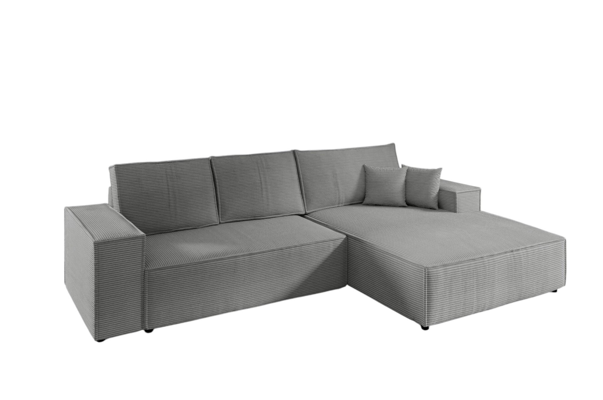 ECKSOFA Corunia In Poso - Grau, Holzwerkstoff/Textil (294/185cm) - Fun Möbel