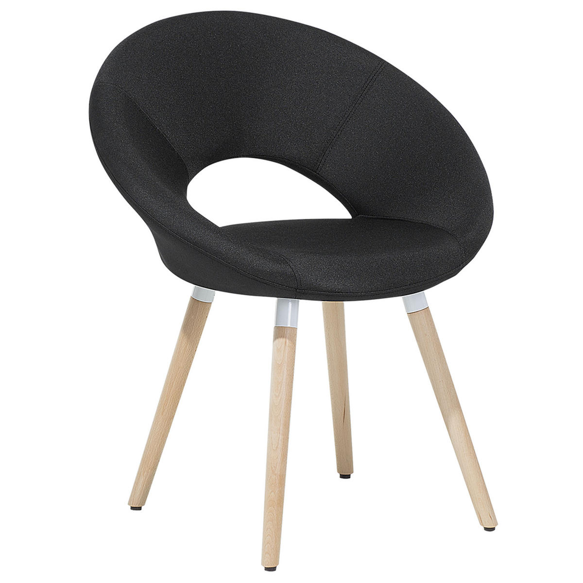 ESSZIMMERSTUHL 2er-Set Polsterbezug Schwarz Roslyn - Schwarz, Holz/Textil (66/80/45cm) - Beliani