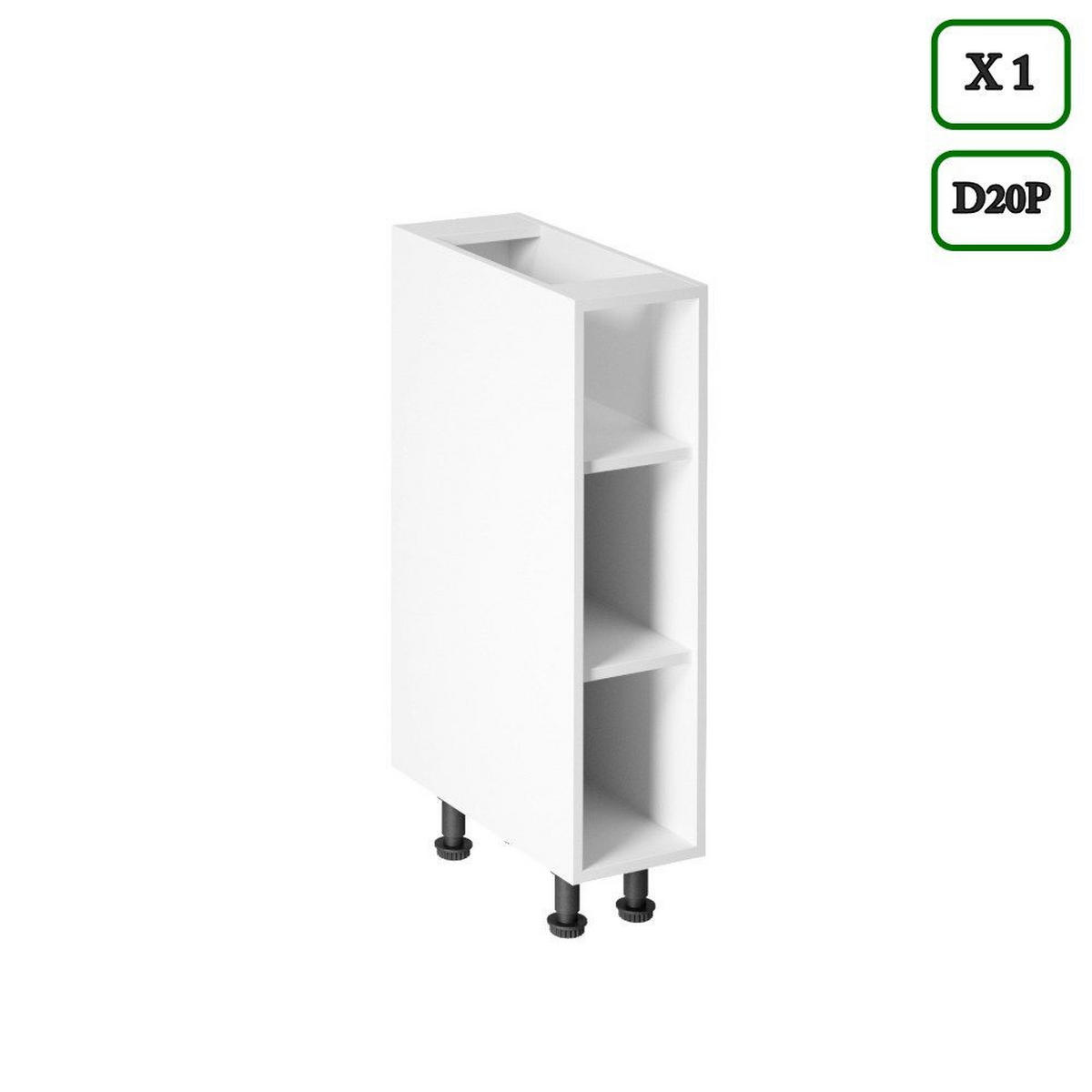 KÜCHENZEILE 320 cm – Aspen K91-M320 - in Weiß/Hochglanz - Weiß, Holzwerkstoff (320/212/60cm)