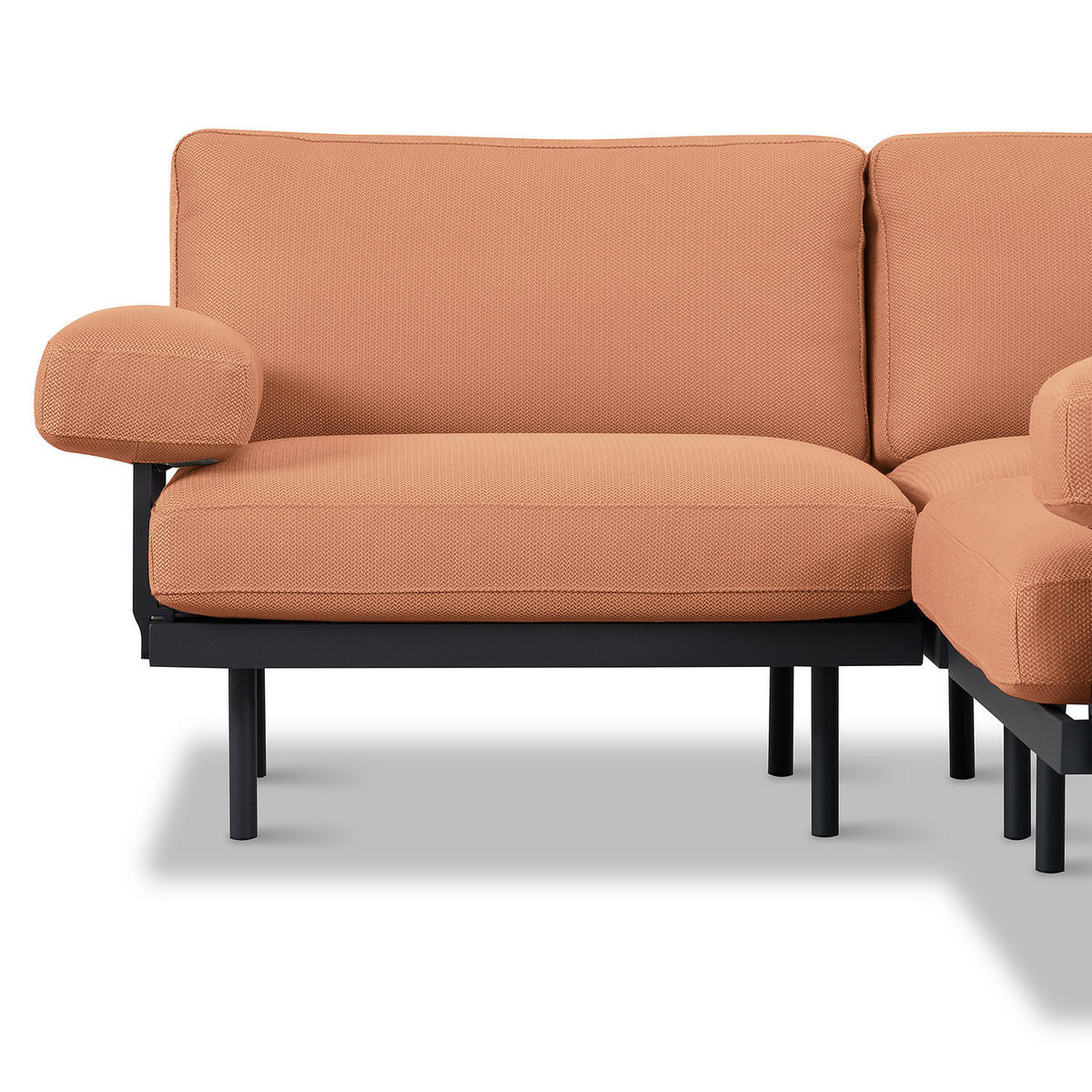 OUTDOOR-ECKSOFA - Rosa, Textil/Metall (186/80/186cm) - home24