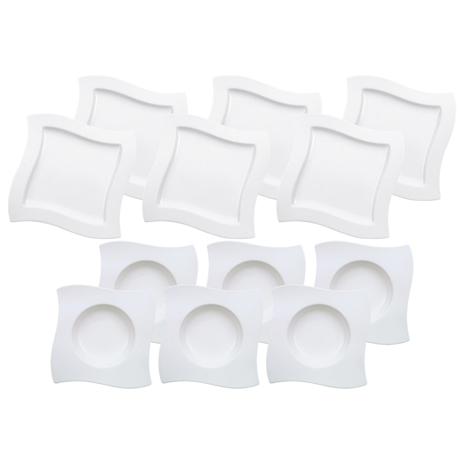 TAFELSERVICE NewWave weiß 12er Set - Weiß, Keramik (1/1/1cm) - Villeroy & Boch