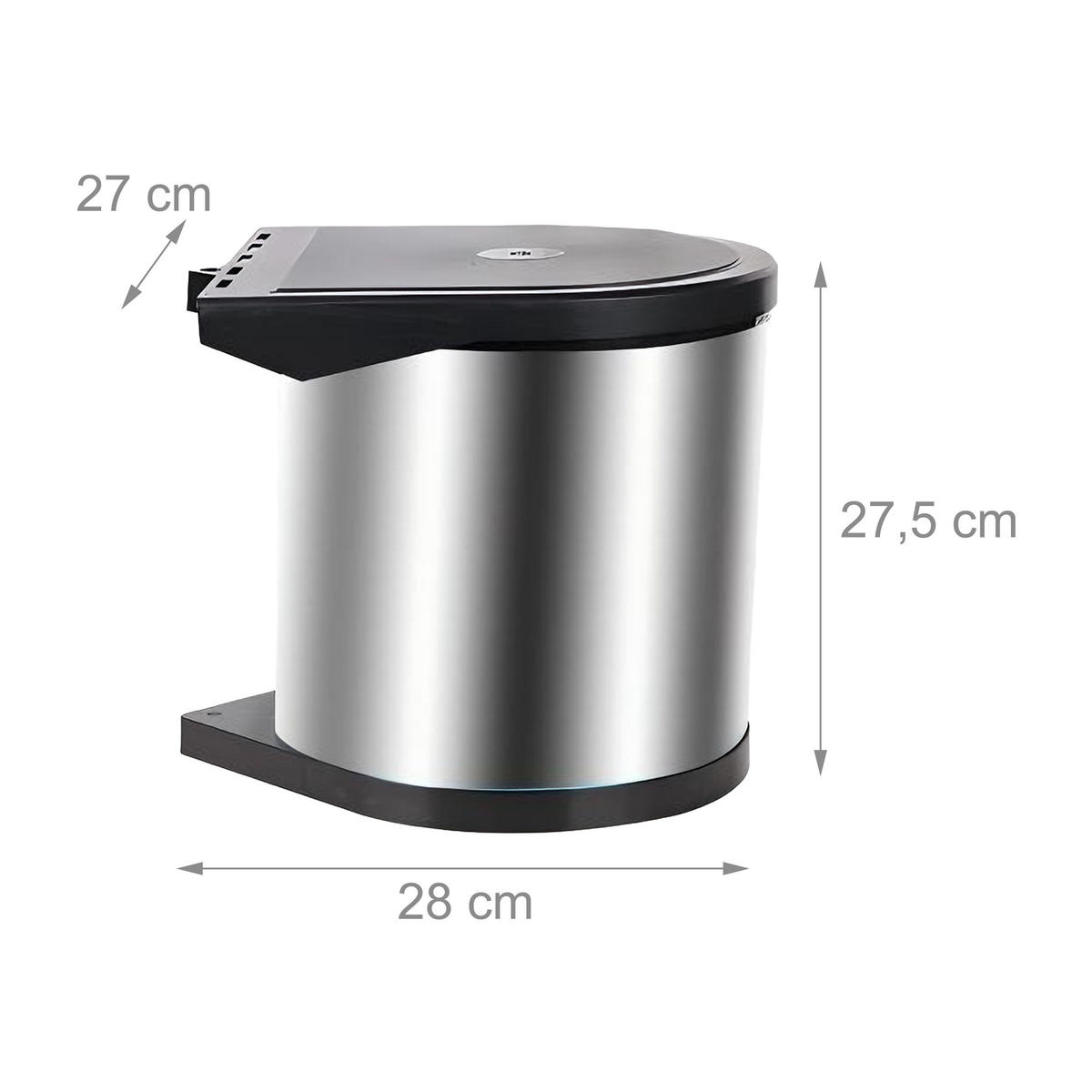 EINBAUMÜLLEIMER - Silberfarben, Kunststoff/Metall (27/27.5/28cm) - Relaxdays