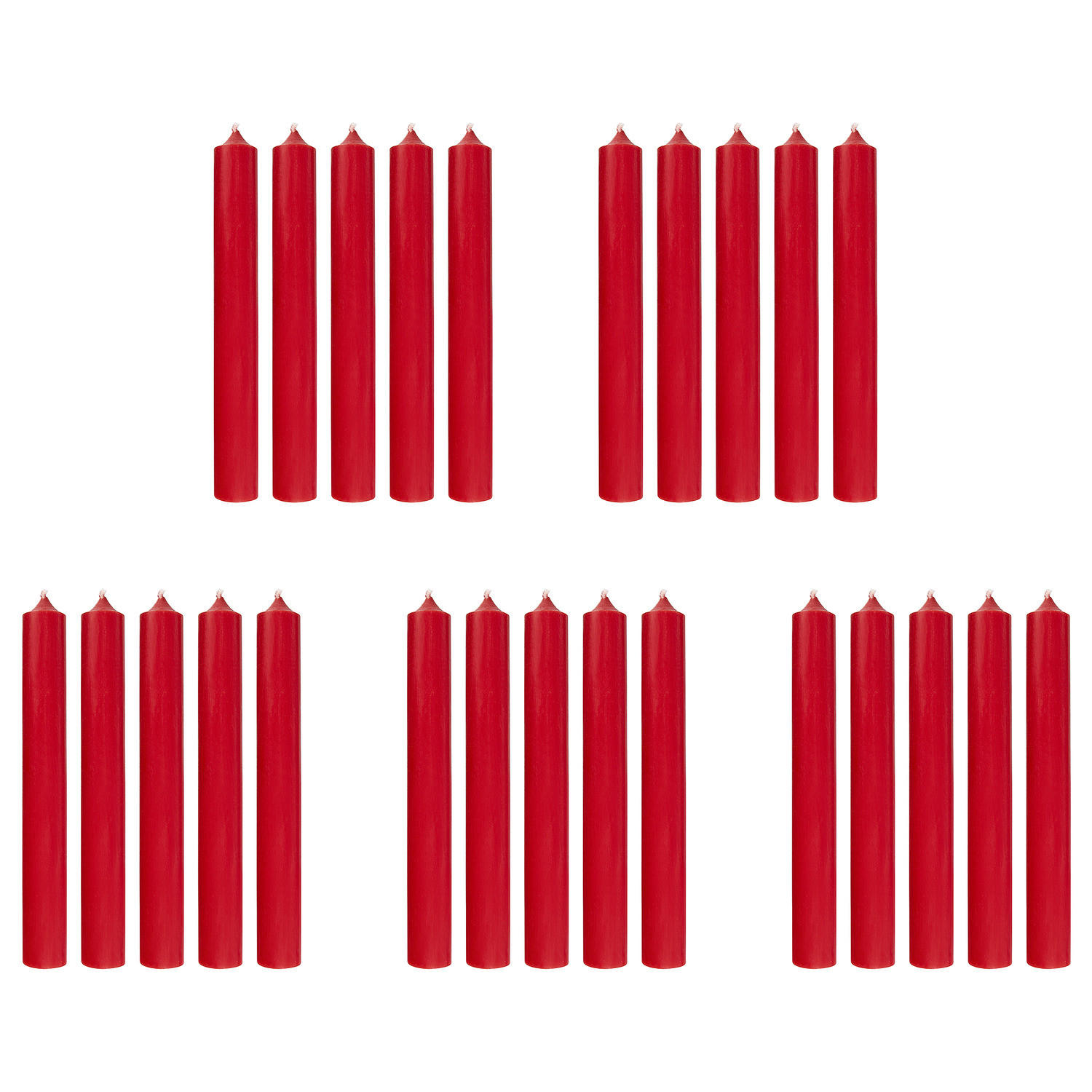 STABKERZE (25er Set) Rainbow - Rot, Paraffin (2.2/18/2.2cm) - Butlers