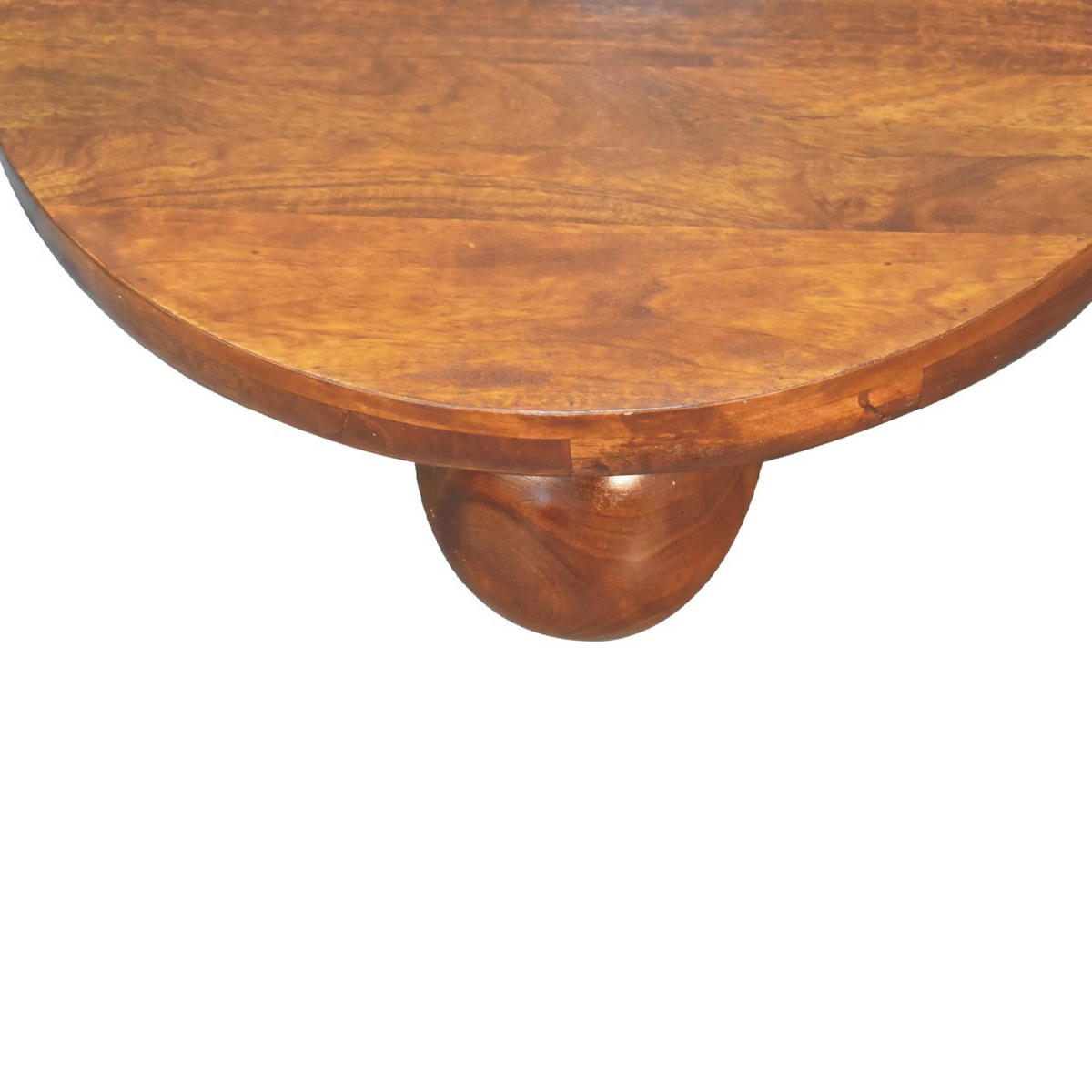 COUCHTISCH Ball Kastanienholz-Finish - Kastanienfarben/Messingfarben, Holz/Metall (80/80/23cm) - Artisan Furniture