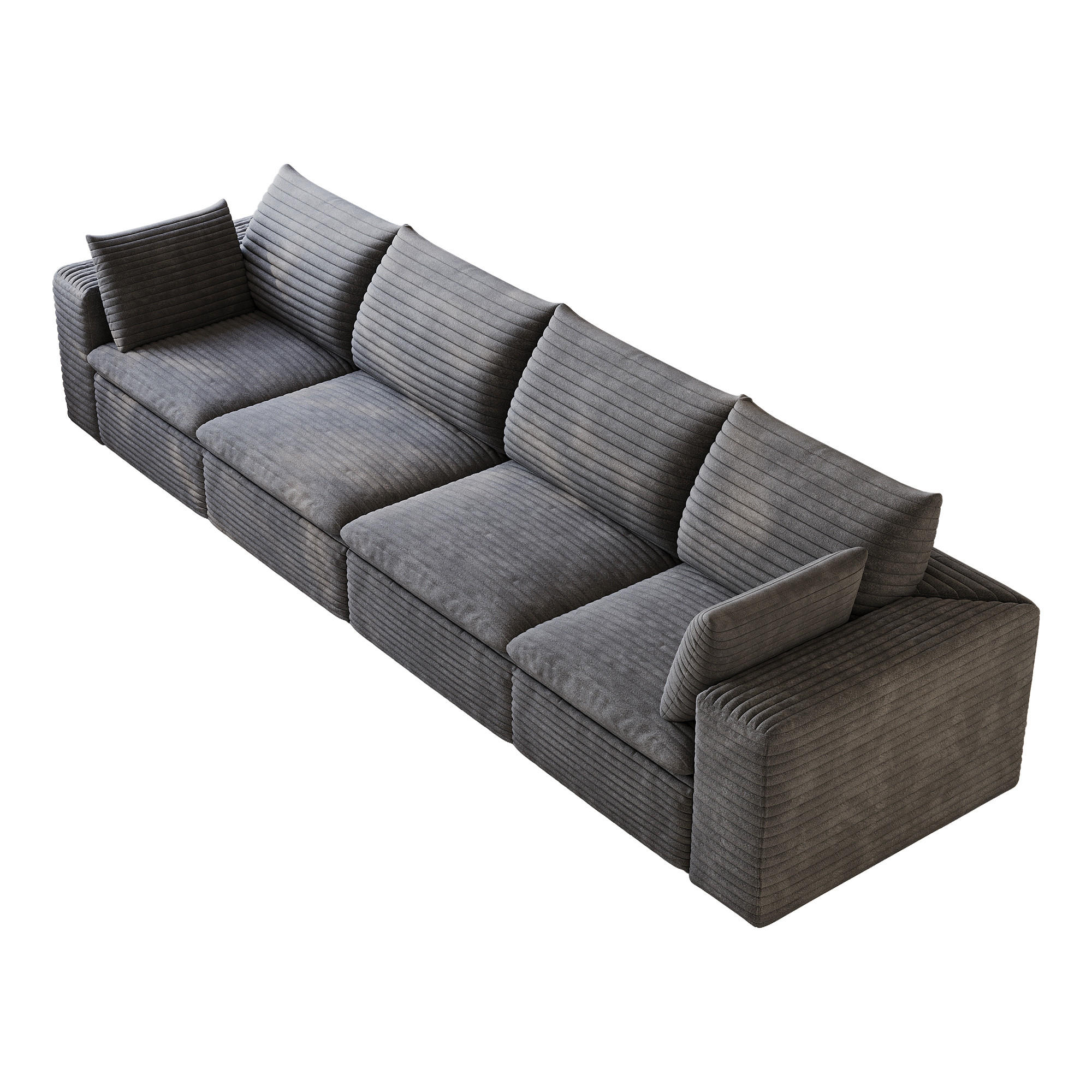 4-SITZER-SOFA DE-34773 mit abnehmbare Polsterung Dunkelgrau - Dunkelgrau, Textil (90/60/340cm) - ComfortXL