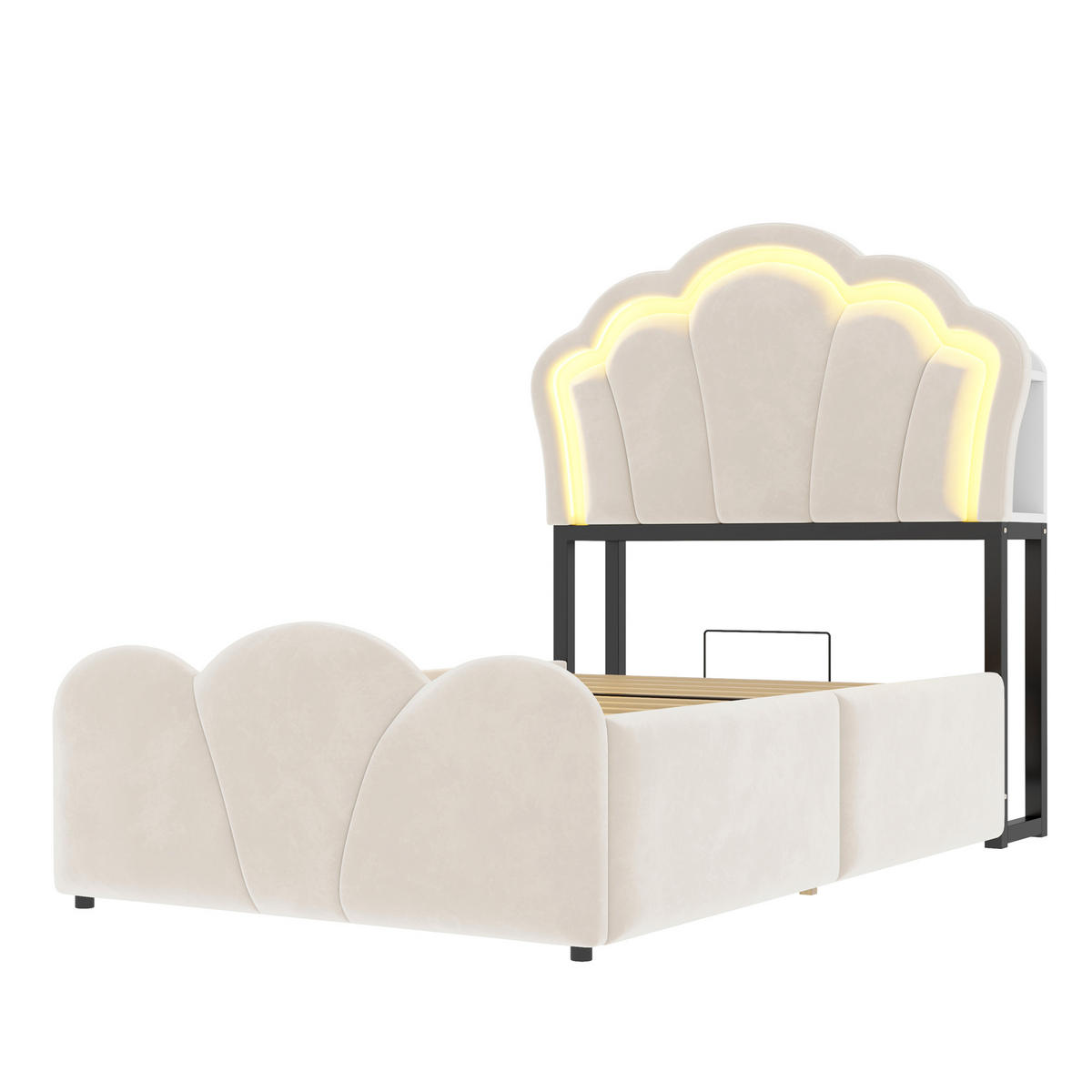 KINDERBETT 90/200 cm Beige - Beige, Textil
