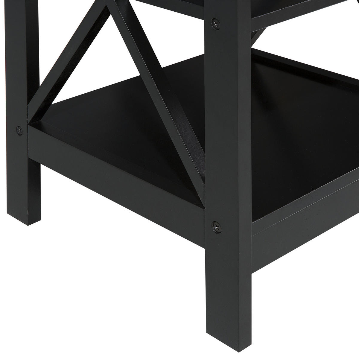 BEISTELLTISCH schwarz quadratisch 40/40 cm Foster - Schwarz, Holzwerkstoff (40/40/60cm) - Beliani