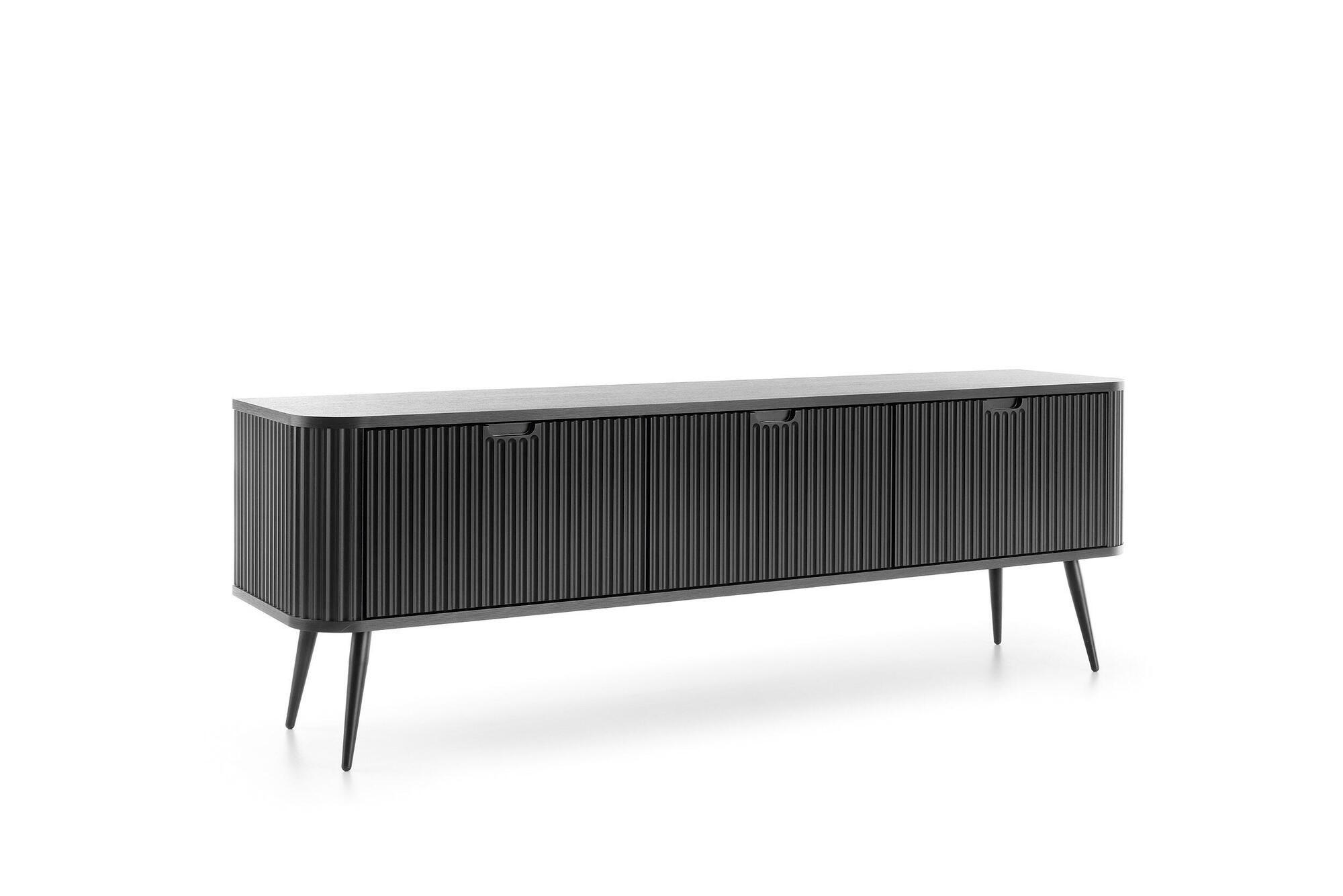 TV-LOWBOARD ZOVA Schwarz 168x39x57 cm - Schwarz, Holzwerkstoff (168/57/39cm) - FURNLUX