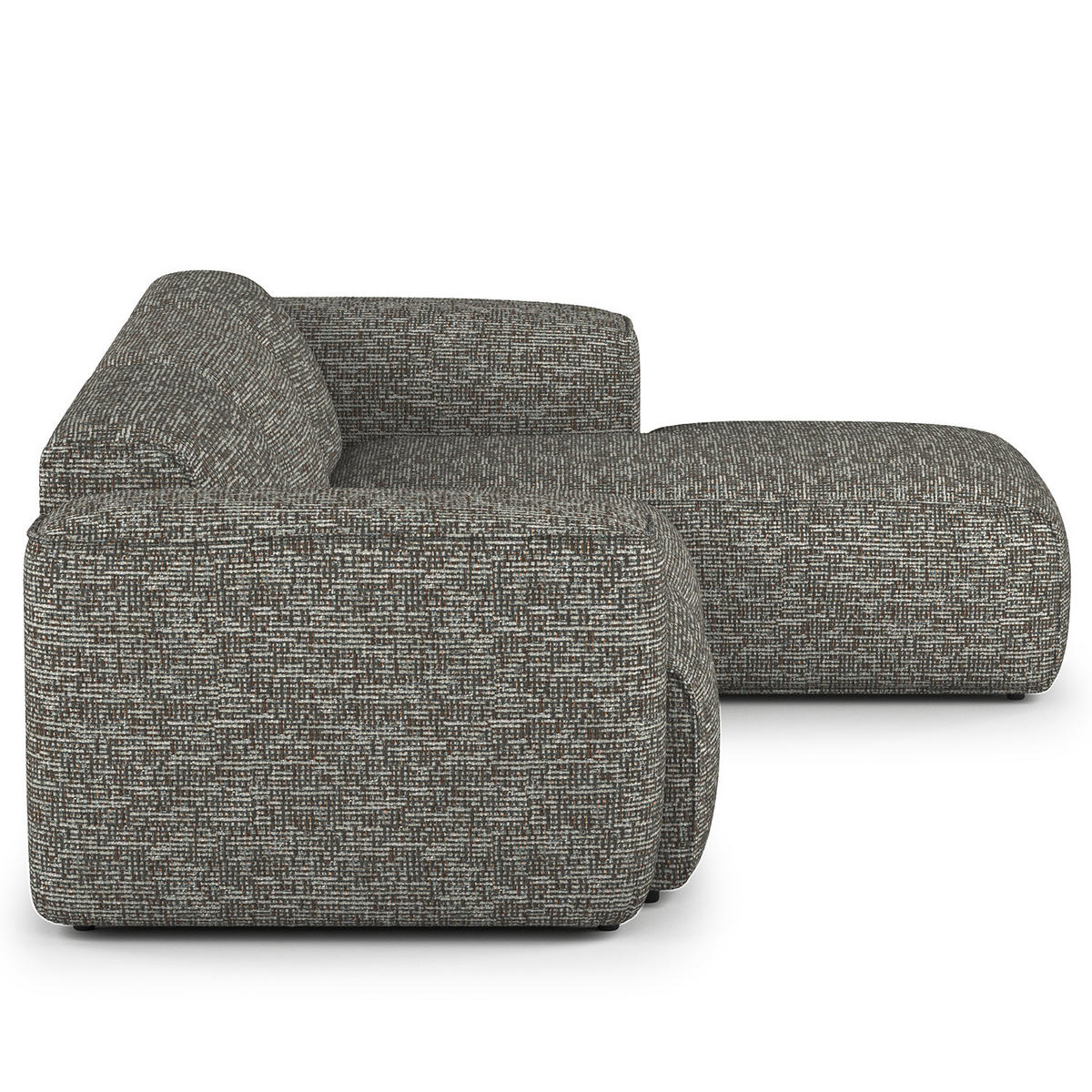 3-SITZER ECKSOFA mit Longchair - Schwarz/Grau, Kunststoff/Textil (284/173cm) - home24