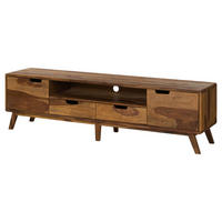 TV-BOARD Sheesham 180x40x48 natur sandgestrahlt lackiert MALMÖ 2 #221 - Naturfarben, Holz (180/48/40cm) - Massivmoebel24