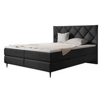 BOXBETT Letra - Schwarz, Holz/Textil (140/200cm) - MIRJAN24