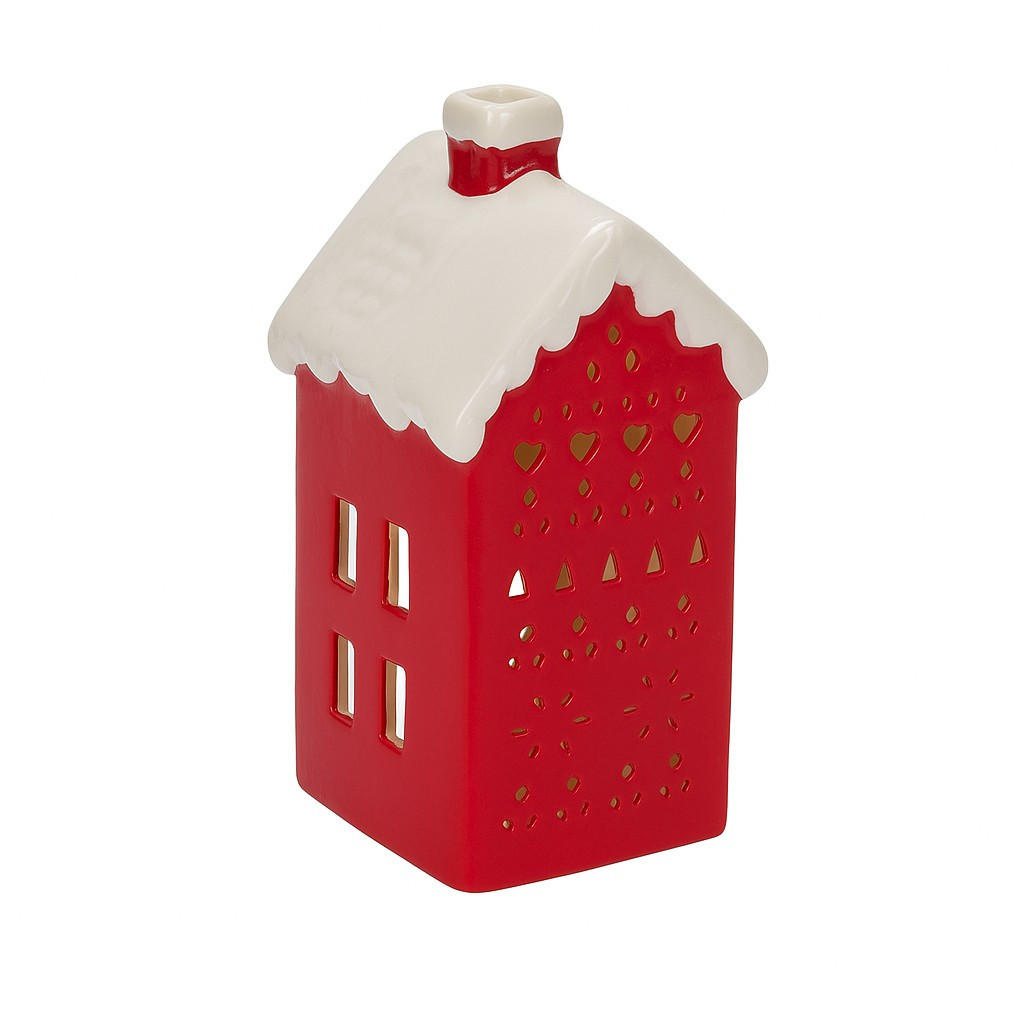 HAUSLAMPE LED 15 cm - Rot, Keramik (6/15/6cm) - Home Styling Collection