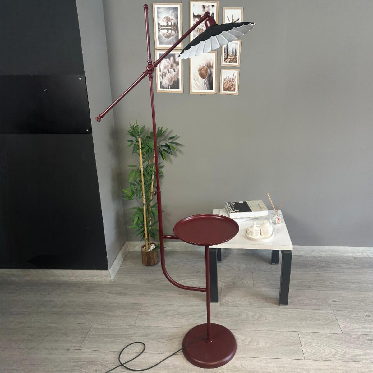 STEHLAMPE Uxelor 170 Cm - Bordeaux, Metall (30/30/170cm) - Bamyum