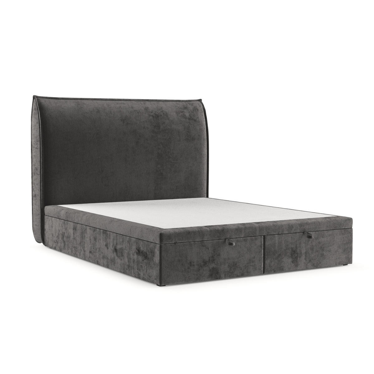 POLSTERBETT Tuvalu mit Stauraum 180/200 cm Stahl im Lotta Stoff - Schwarz/Graphitfarben, Holz/Holzwerkstoff (180/200cm) - AltaBeds