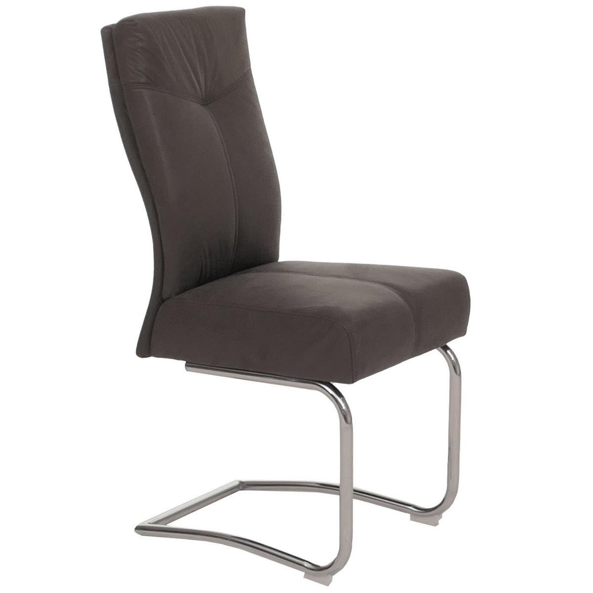 ESSZIMMERSTUHL 2er-Set gepolstert 105x46x60cm Sitzhöhe 53cm Textil Wildleder-Optik Grau - Grau, Textil (46/105/60cm) - CHEFGASTRO