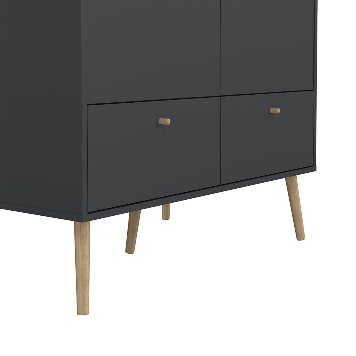 KLEIDERSCHRANK, Bodo, Grau, Holzwerkstoff, 99 x 59 x 201 cm - Grau, Holzwerkstoff (99/201/59cm) - ebuy24