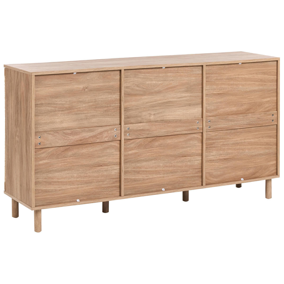 SIDEBOARD mit 3 Türen Hellbraun Bondi - Hellbraun/Braun, Holz/Holzwerkstoff (153/81/40cm) - Beliani