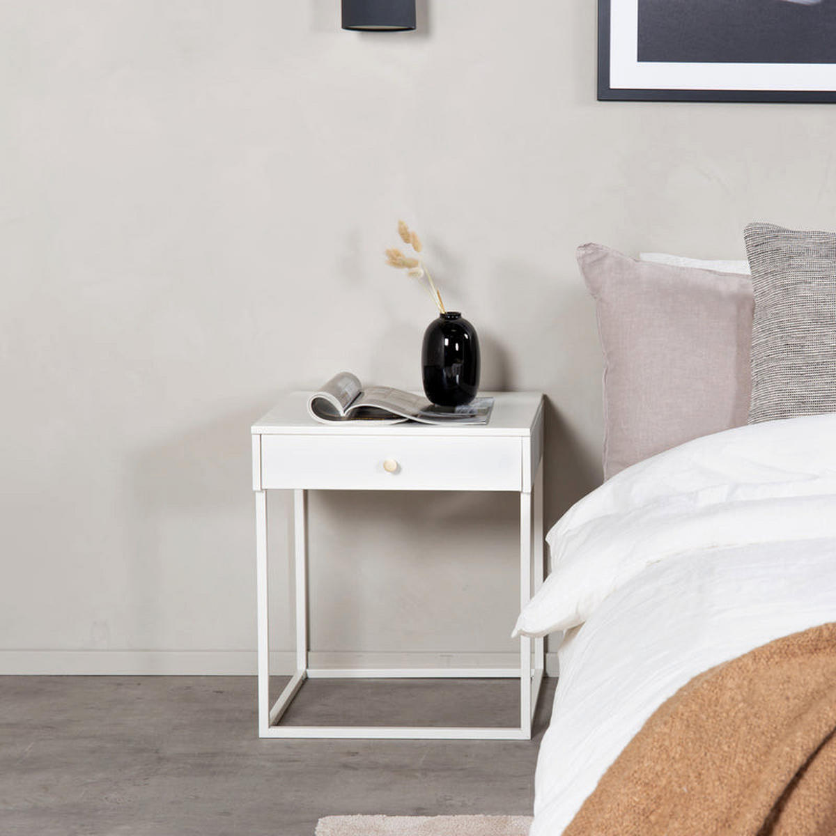 NACHTTISCH Baku M - Beige, Metall (41/43/41cm) - kommodly