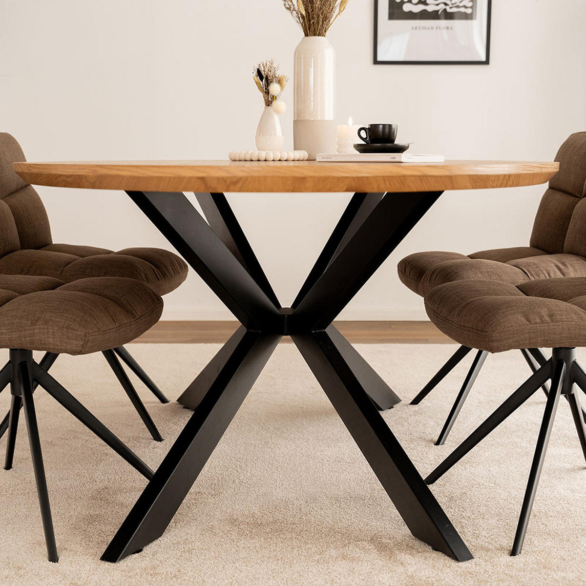 ESSTISCH OVAL AVENTIS - Light Oak, 200 x 120 cm - Hellbraun, Holz (200/120/4cm) - Home Deluxe