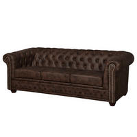 3-SITZER SOFA - Dunkelbraun, Kunststoff (203/72/86cm) - home24