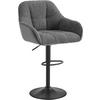 BARHOCKER gepolstert, Chenille, Cord, Dunkelgrau - Dunkelgrau/Schwarz, Kunststoff/Textil (52/87/50cm) - Woltu