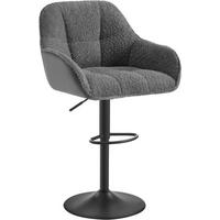 BARHOCKER gepolstert, Chenille, Cord, Dunkelgrau - Dunkelgrau/Schwarz, Kunststoff/Textil (52/87/50cm) - Woltu