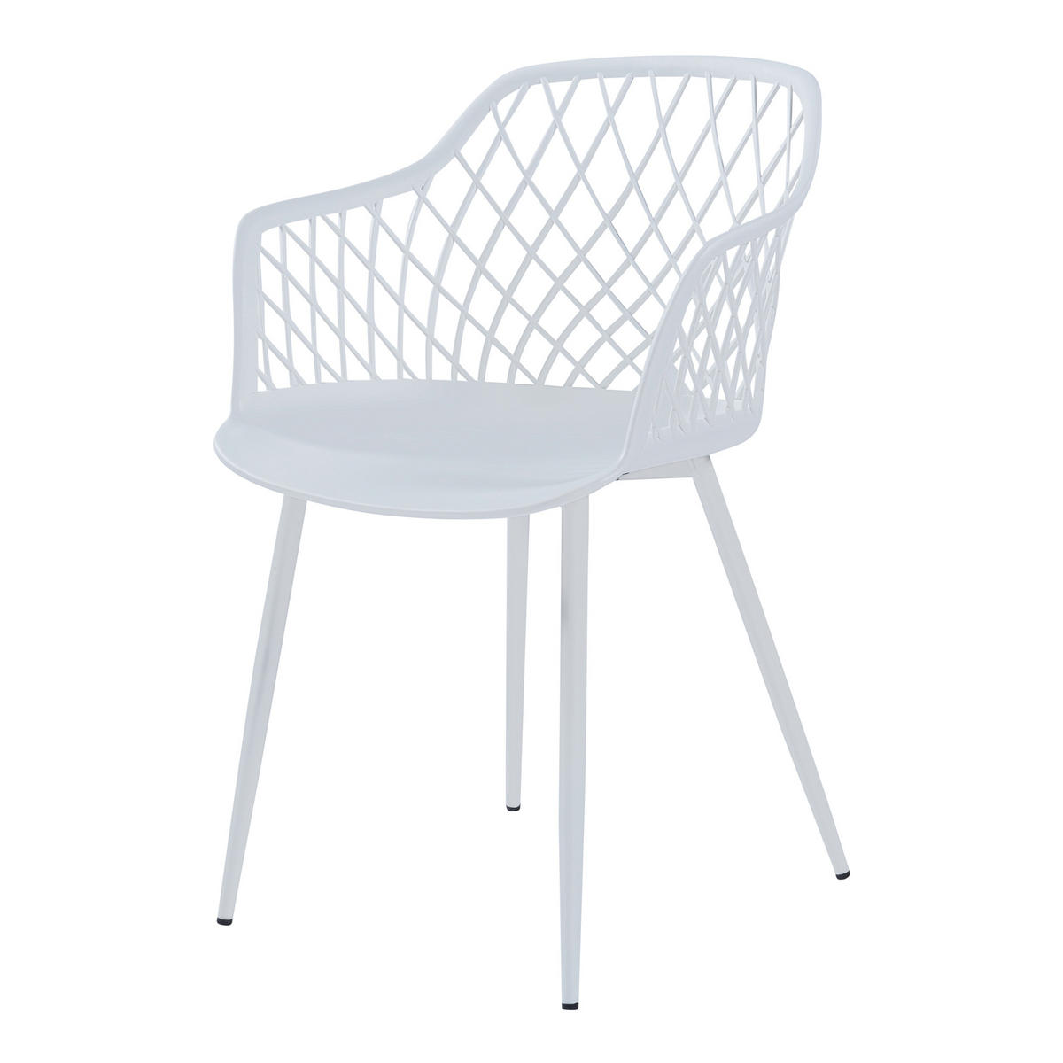 ESSZIMMERSTUHL-SET 2 TLG. Kangasniemi - Weiß, Kunststoff/Metall (56/82/52cm) - [en.casa]