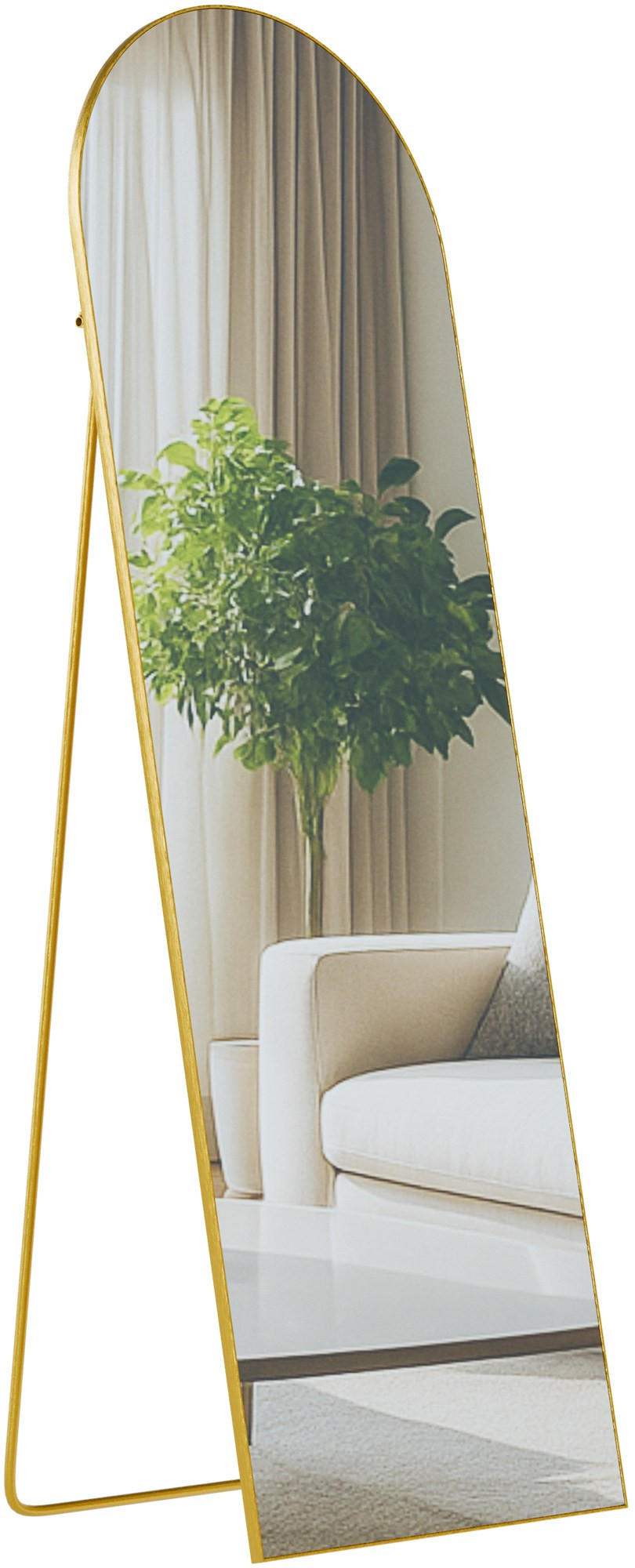 STANDSPIEGEL Malaga Glas Gold glanz Ganzkörperspiegel - Goldfarben, Glas (50/150/3cm) - DELUKE