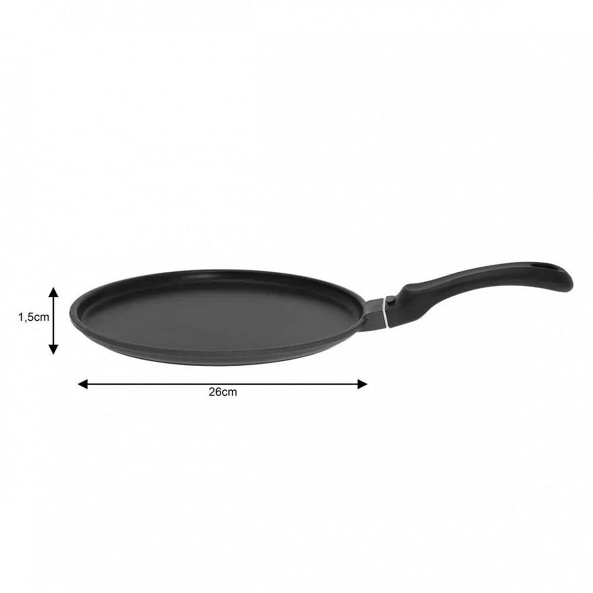 CRÊPEPFANNE Schwarz 26/26/1.7 cm KH3861 - Schwarz, Metall (26cm) - Kinghoff 
